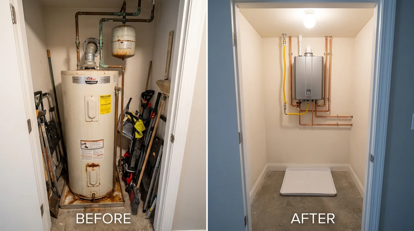Tank water heater versus wall-mounted tankless unit comparison for Bayfield, CO homeowners